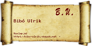 Bibó Ulrik névjegykártya